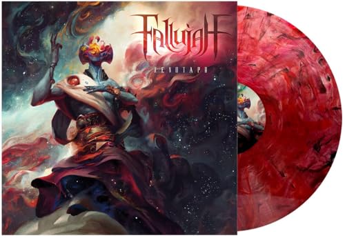 Fallujah "Xenotaph" vinyl LP cover and red/black swirl record.