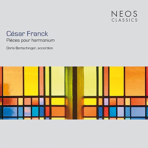 CD cover for Cesar Franck’s harmonium pieces, featuring stained glass.