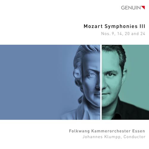 CD cover featuring a portrait of Johannes Klumpp and text: Mozart Symphonies.
