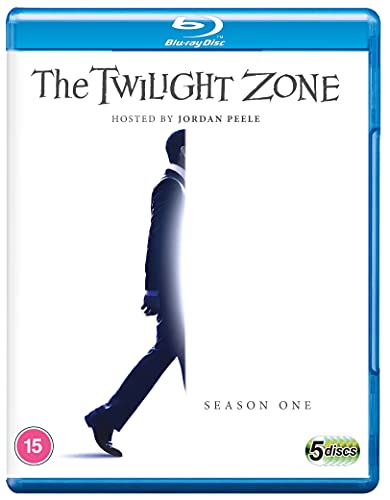 Blu-ray cover for "The Twilight Zone" Season One, hosted by Jordan Peele.