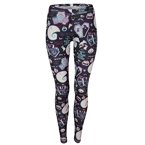 Nightmare Before Christmas - VHS (Womens Multi Leggings) Medium
