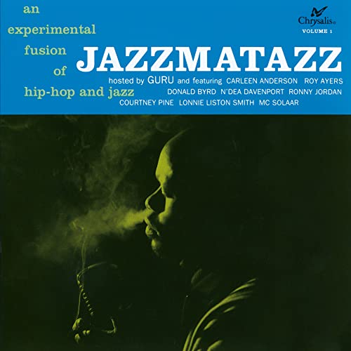 CD cover for Guru’s Jazzmatazz Volume 1, featuring a profile portrait.