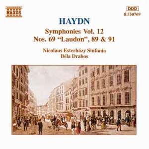 CD cover for Haydn symphonies, featuring a vintage street scene.
