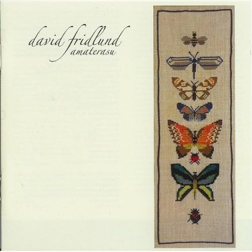 CD cover with embroidered butterflies and the name "david fridlund".