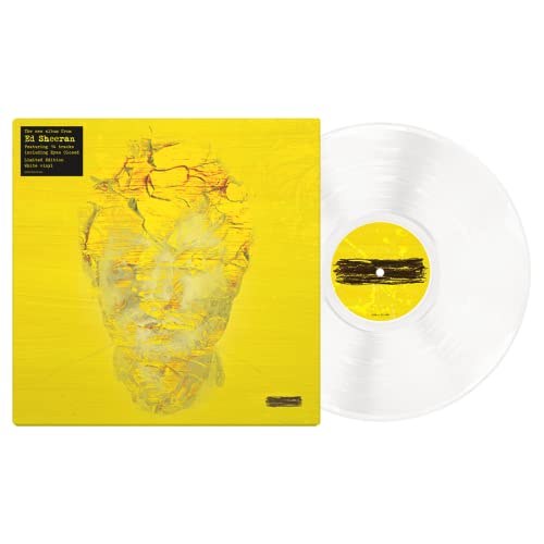 Ed Sheeran “Subtract” vinyl record with yellow cover and clear disc.