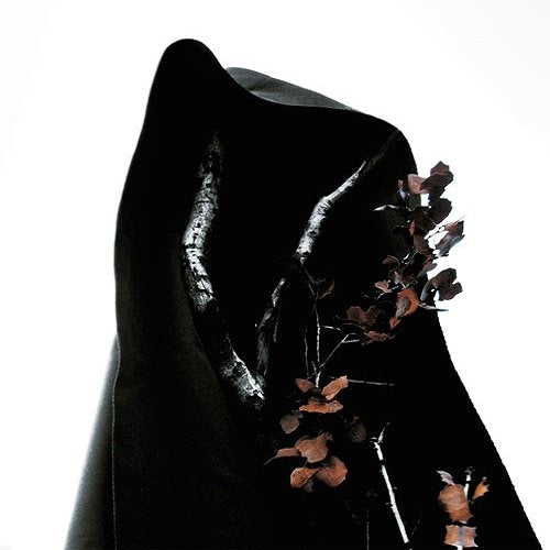 CD cover: dark figure with branches and withered leaves.