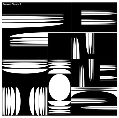 Black and white album cover with abstract white lines and shapes.