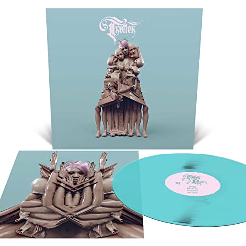Troller - Drain" vinyl record cover with sculpted figures and teal disc.