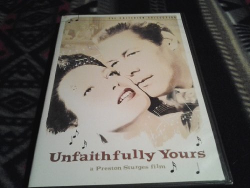 DVD cover for "Unfaithfully Yours" featuring a couple in embrace.