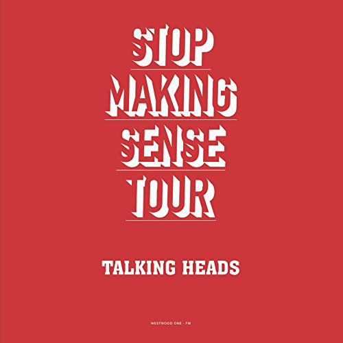 Red album cover with white text: "Stop Making Sense Tour" and "Talking Heads".