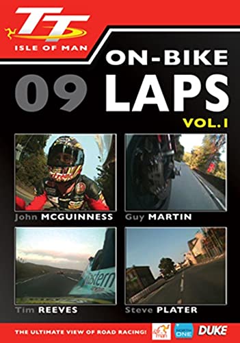 DVD cover for "TT 2009 On-bike Laps Vol. 1" featuring motorcycle racers.