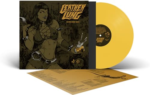 Leather Lung “Graveside Grin” vinyl record with yellow disc and artwork.