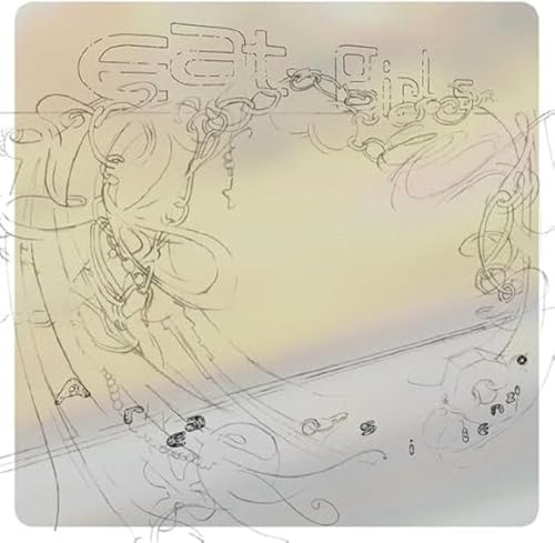 Vinyl record cover with sketched faces and abstract line art.