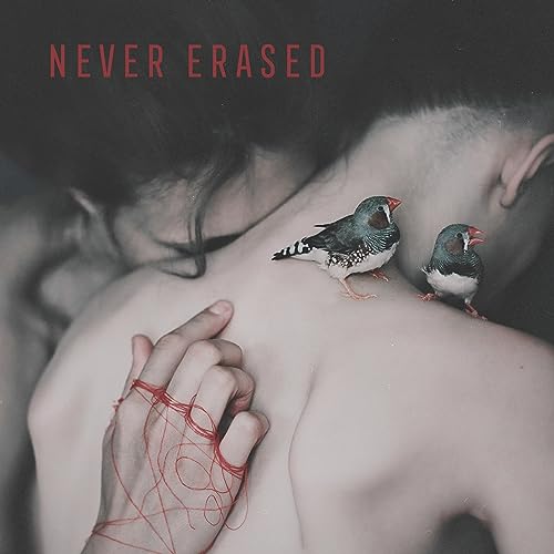 Album cover: person with birds on back, red string detail.
