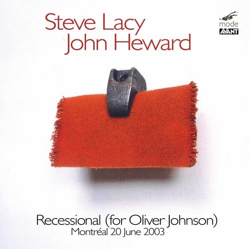 CD cover: red fabric with a metal clip, text "Steve Lacy, John Heward".