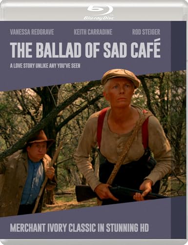 Blu-ray cover for "The Ballad of the Sad Café" featuring two men with rifles.