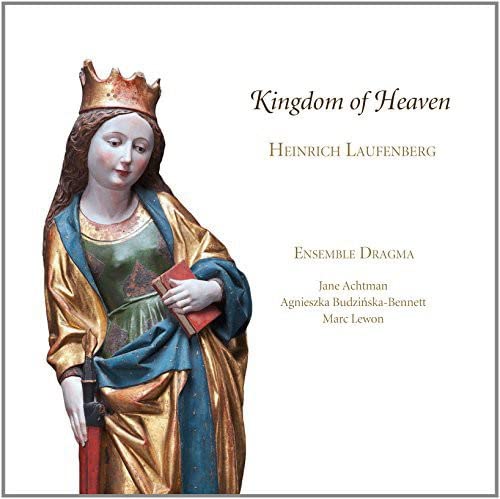 CD cover: Statue of a crowned woman holding a red book.