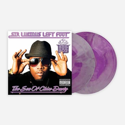 Big Boi album cover and purple vinyl record shown together.