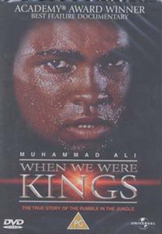 DVD cover for “When We Were Kings” featuring Muhammad Ali’s portrait.