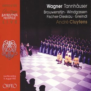 CD cover for Wagner’s Tannhäuser, featuring a stage scene and text.