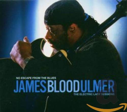 James Blood Ulmer CD cover: musician with guitar, blue and black tones.