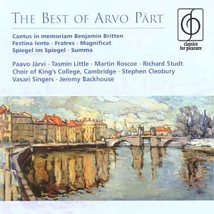 CD cover for "The Best of Arvo Pärt" featuring a cityscape painting.