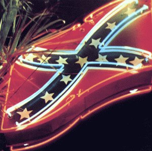 CD cover with a glowing, stylized Confederate battle flag design.