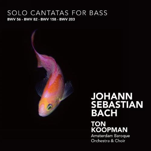 CD cover: fish illustration, text “Johann Sebastian Bach” and “Ton Koopman”.