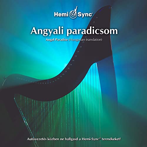 CD cover with a blue harp silhouette and text “Angyali paradicsom”.