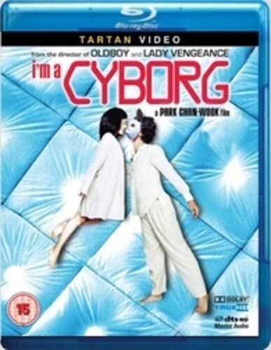 I'm a Cyborg" Blu-ray cover featuring two figures in white on blue waves.