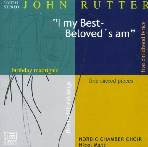 CD cover for John Rutter’s “Five Sacred Pieces” and “Birthday Madrigals.”