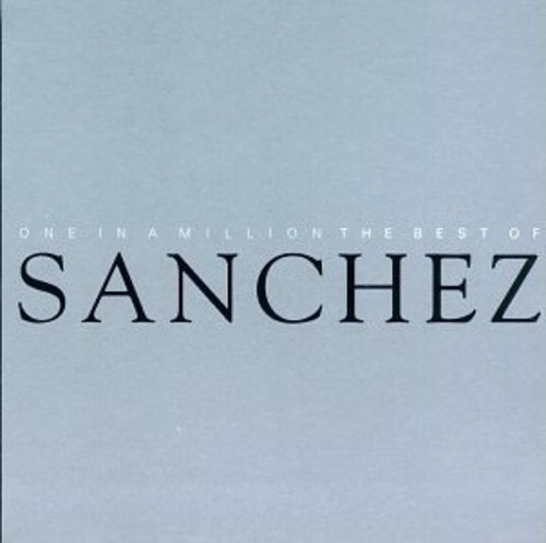 CD cover for Sanchez’s “1 In A Million” album, light blue background.