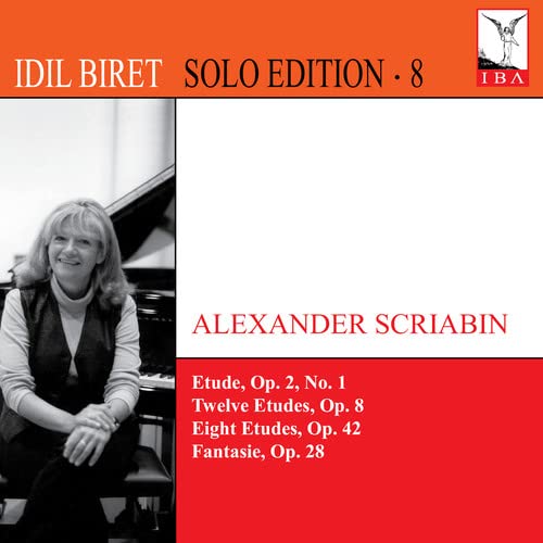 CD cover featuring pianist Idil Biret and composer Alexander Scriabin’s name.