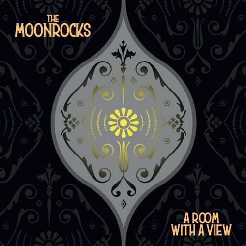 Album cover for The Moonrocks’ “A Room With A View” featuring gold floral design.