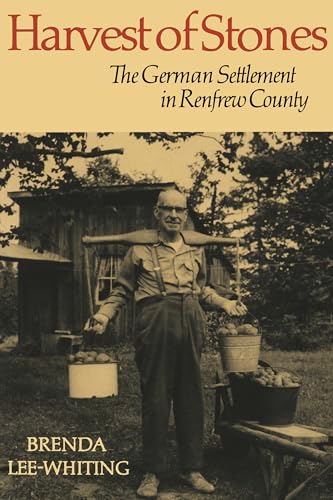 Book cover: vintage photo of a farmer with apples, rustic building.