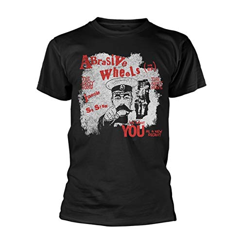 Abrasive Wheels T Shirt Army Song Band Logo Official Punk Mens Black L