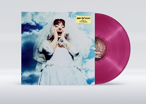 Vinyl record with cover art of a bride against a blue sky.