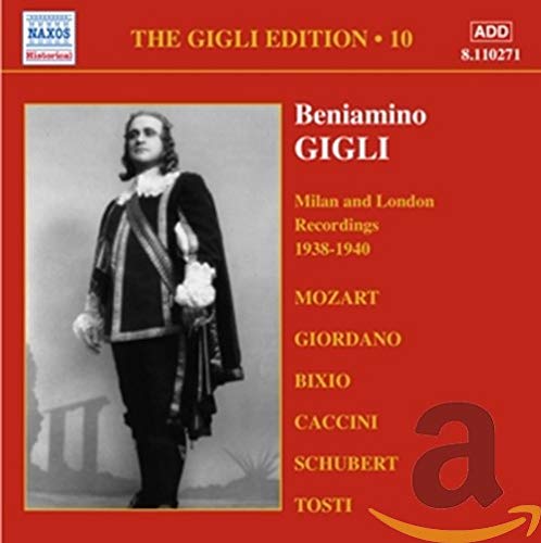 CD cover for “Gigli Edition 10” featuring tenor Beniamino Gigli in costume.