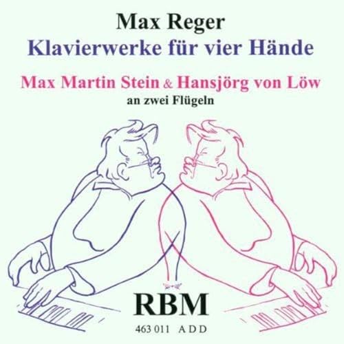 CD cover: Line art of two men playing pianos facing each other.