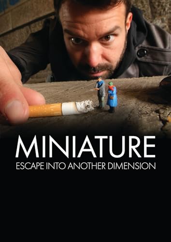 DVD cover for "Miniature" featuring a man and tiny figures.