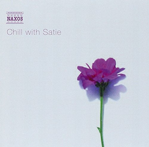 CD cover for "Chill with Satie" featuring a pink flower.