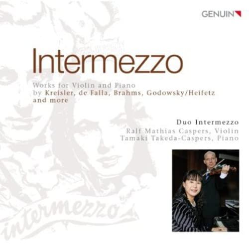 CD cover for Brahms' "Intermezzo" featuring musicians and portrait.
