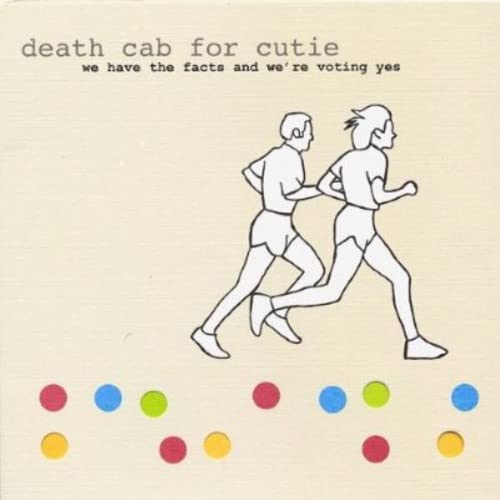 CD cover: Death Cab For Cutie, line-art figures running, colorful dots.