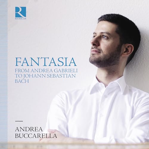 CD cover featuring a portrait of musician Andrea Buccarella in profile.