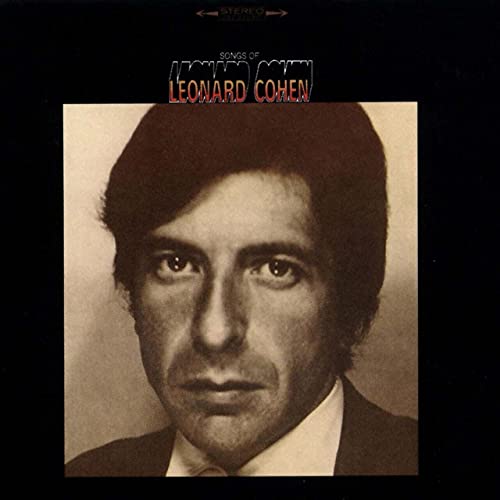 Album cover featuring a sepia-toned portrait of Leonard Cohen against a black background.