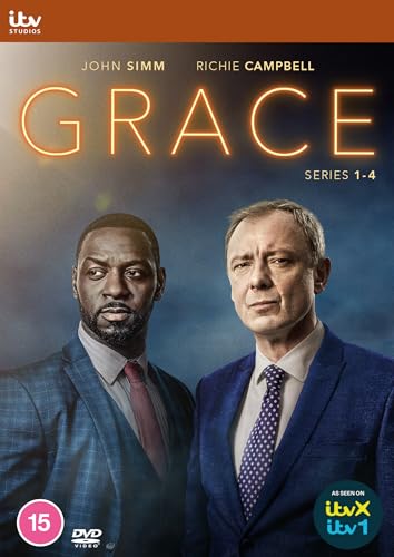 DVD cover for Grace Series 1-4 featuring actors John Simm and Richie Campbell.