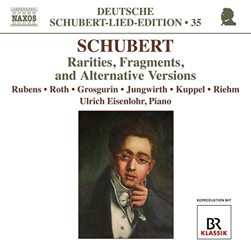 CD cover for Schubert-Lied, featuring a portrait of Franz Schubert.