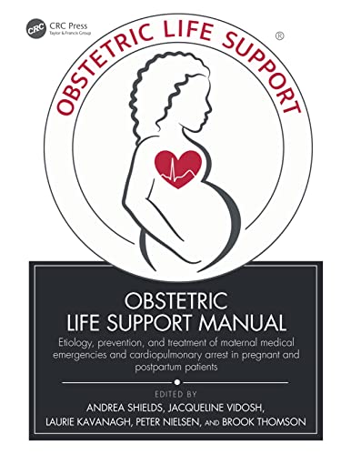 Book cover: āObstetric Life Support Manualā with pregnant silhouette and red heart.