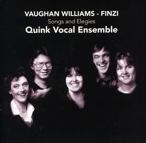 CD cover featuring five smiling singers, dark background, text titles.