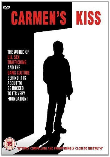 Carmen's Kiss" DVD cover: Silhouette of a man against a divided background.
